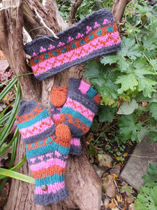 Autumn Foldover Mittens / Gloves
