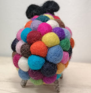 Felted Wool Sheep Ornament: Handcrafted in Nepal