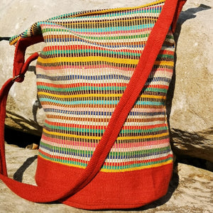 Khaki Cotton Boho Bag Hand-woven in Nepal by a fair trade cooperative.  Matching Purse is available would make a lovely gift for someone special.