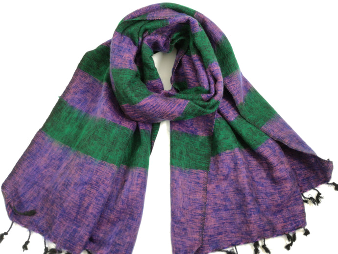 Striped Yak Shawl - Handmade in Nepal - Ammonite