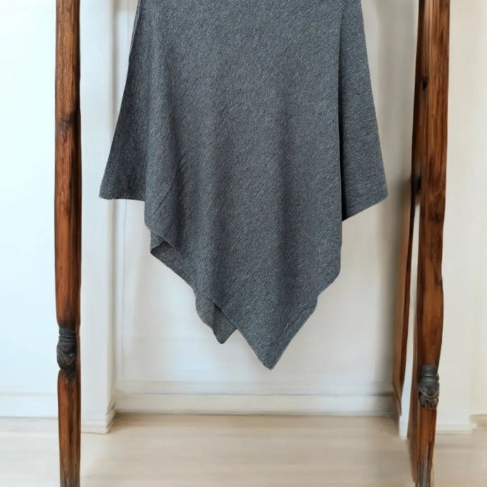 Premium Wool Blend Poncho | Stylish V-Neck, One Size Fits All | Versatile & Timeless Layering Piece