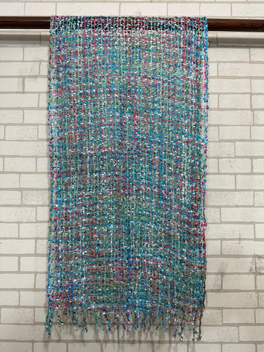 Jomda Handloomed Net Scarf – Ethically Made, Bursting with Colour - Nordic Sky