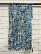 Load image into Gallery viewer, Jomda Handloomed Net Scarf – Ethically Made, Bursting with Colour - Denim