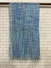 Load image into Gallery viewer, Jomda Handloomed Net Scarf – Ethically Made, Bursting with Colour - Cornflower Blue