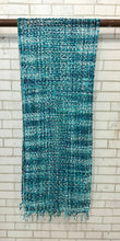 Load image into Gallery viewer, Jomda Handloomed Net Scarf – Ethically Made, Bursting with Colour - Azure
