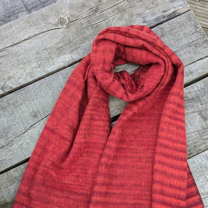 Ombre Stripe Soft Nepalese Yak Shawl – Hypoallergenic & Handloomed - Orange