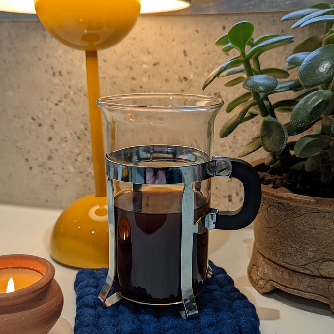 Fun Felt Ball Square Coasters (Small) - Petrol Blue