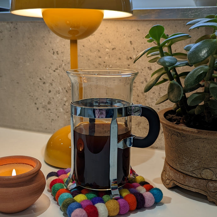 Fun Felt Ball Square Coasters (Small) - Multi Brights