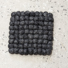 Load image into Gallery viewer, Fun Felt Ball Square Coasters (Small) - Charcoal
