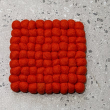 Load image into Gallery viewer, Fun Felt Ball Square Coasters (Small) - Orange