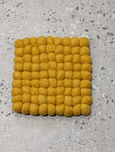 Laden Sie das Bild in den Galerie-Viewer, Fun Felt Ball Square Coasters (Small) - Mustard