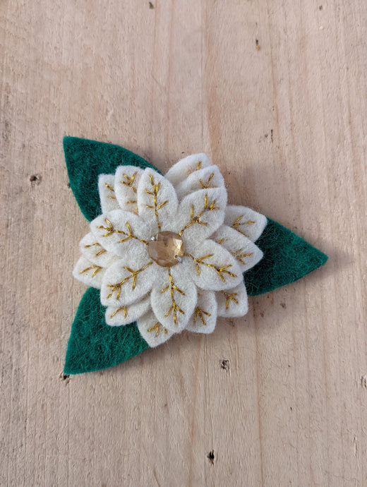 Felt Poinsettia Brooch - Ethically Handmade in Nepal