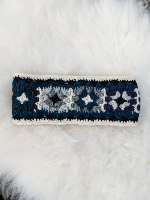Vintage Boho Wool Headband | Fleece-Lined | Ethically Handmade in Nepal | Artic White