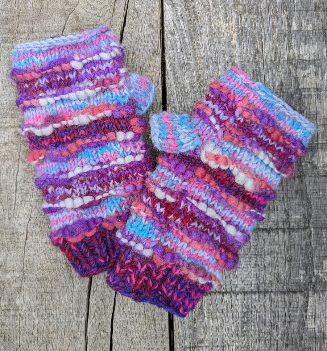 Chunky Knit Wool Fingerless Mitts
