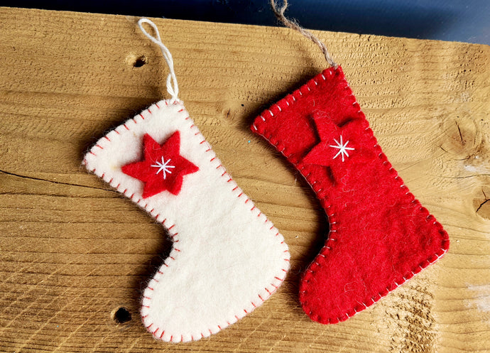 Handmade Felt Mini Christmas Stocking