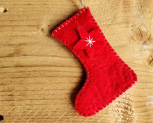 Laden Sie das Bild in den Galerie-Viewer, Handmade Felt Mini Christmas Stocking