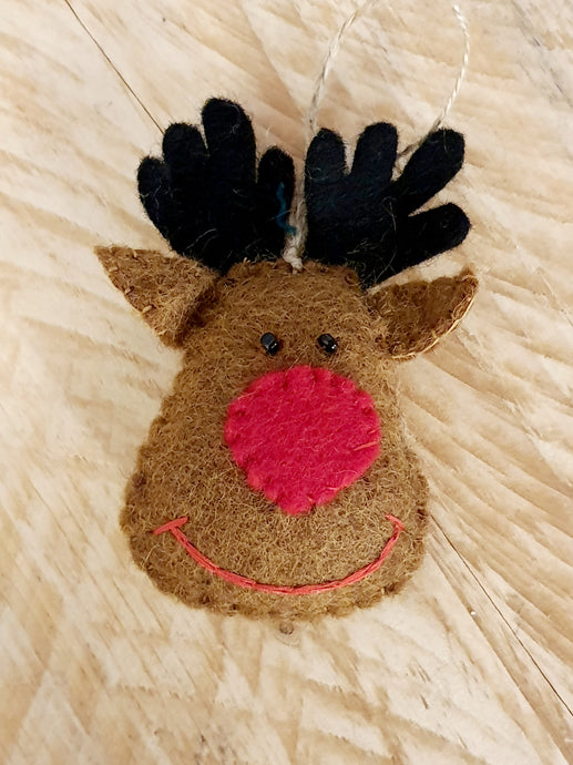 Handmade Felt Rudolph Face