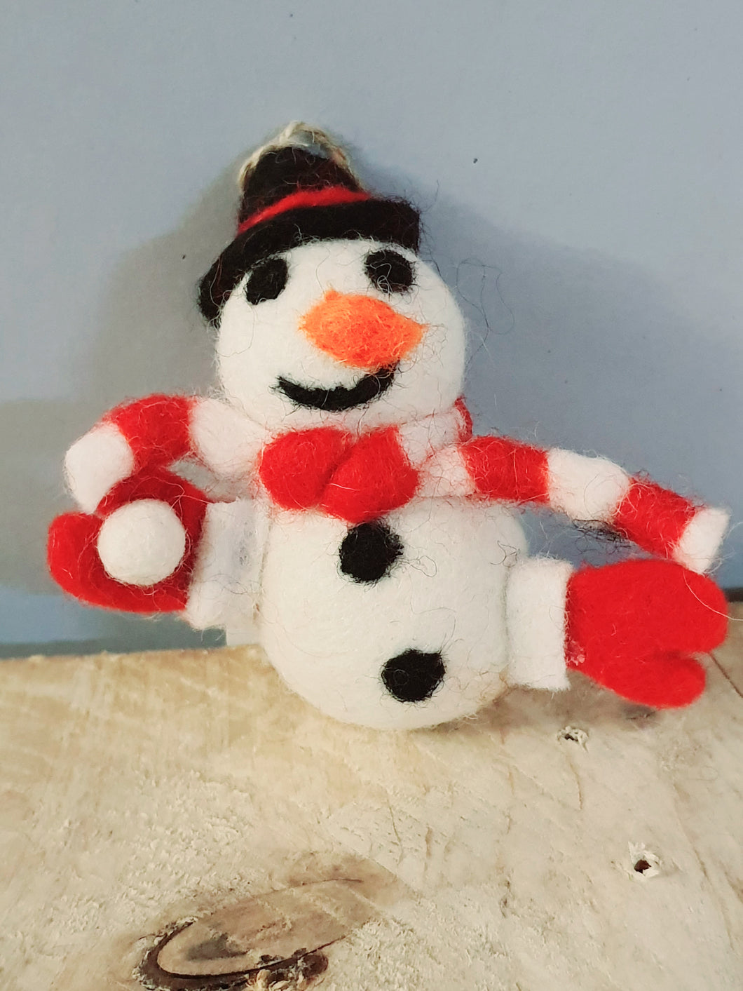 Handmade Felt Snowman with Top Hat