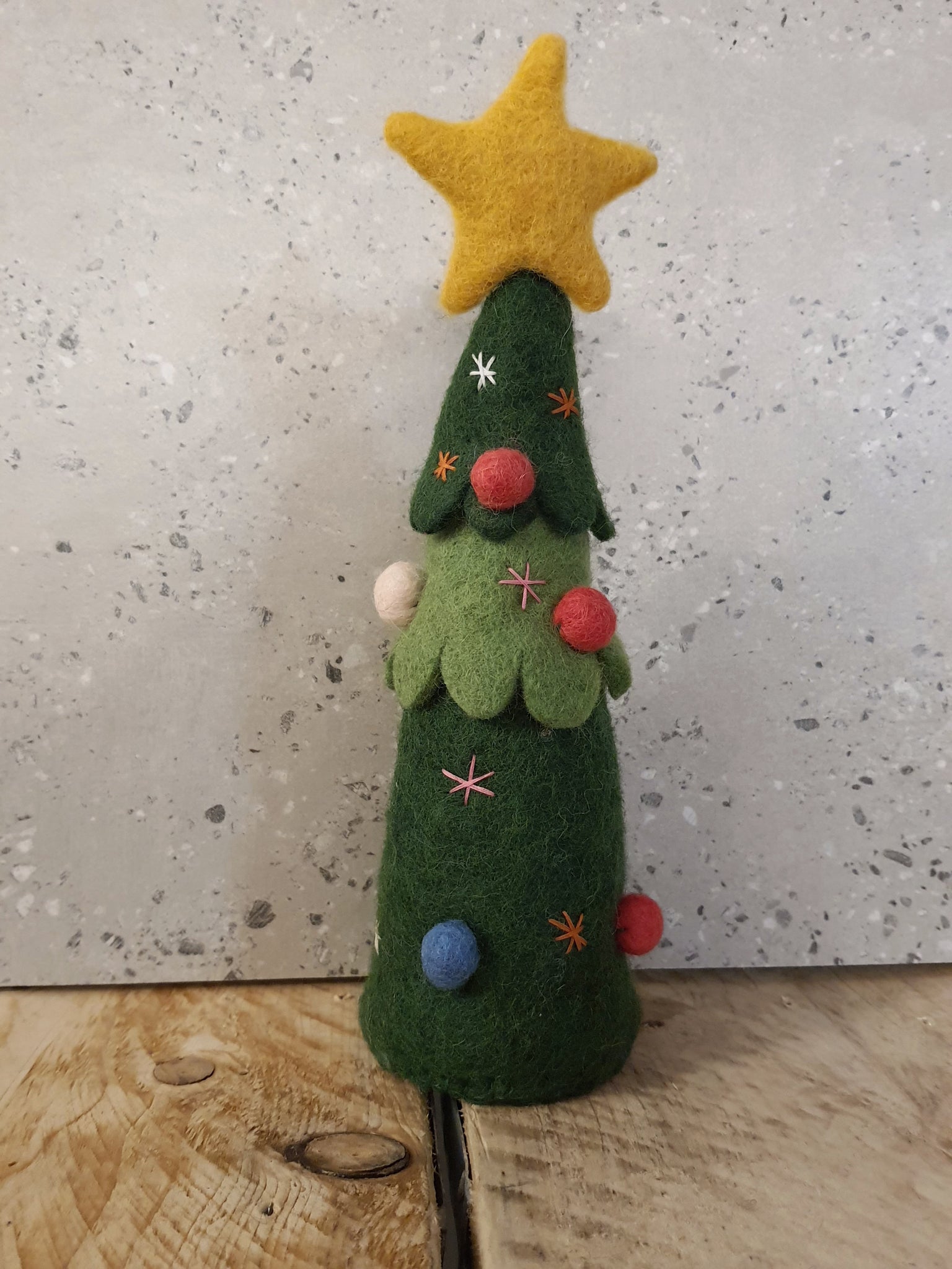 Handmade Felt Christmas Tree – Cool Trade Winds - Main Image