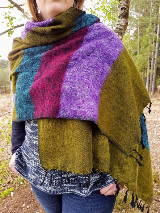 Striped Yak Shawl |  Hummingbird