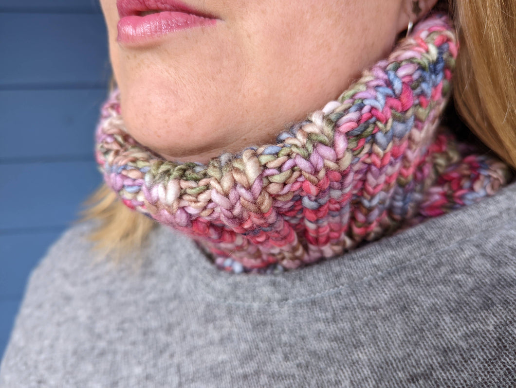 Chunky Tweed Neck Warmer Scarf - Marshmellow