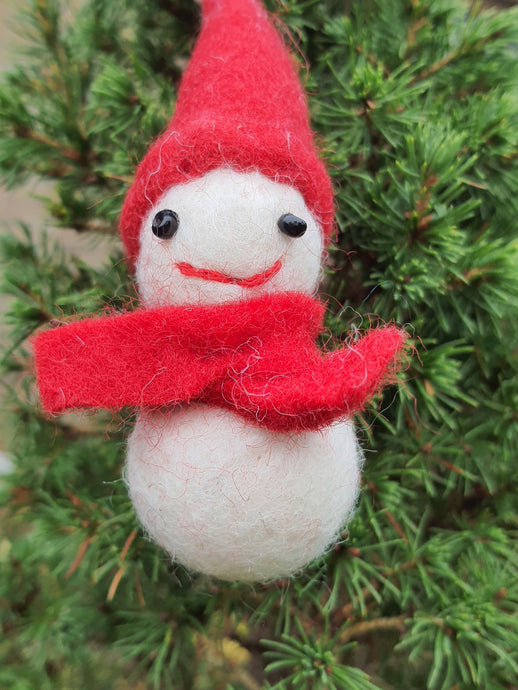Handmade Felt Hanging  Snowman