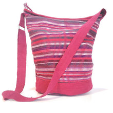 Load image into Gallery viewer, Berry Cotton Boho Bag Hand-woven in Nepal by a fair trade cooperative.  Matching Purse is available would make a lovely gift for someone special.