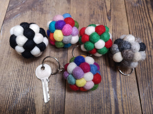 Felt Pom Pom Keyrings