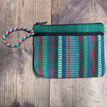 Load image into Gallery viewer, Green Cotton Purse, suitable for cards and cash