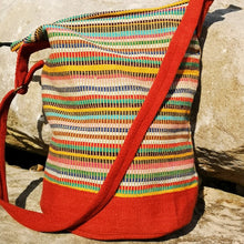 Load image into Gallery viewer, Khaki Cotton Boho Bag Hand-woven in Nepal by a fair trade cooperative.  Matching Purse is available would make a lovely gift for someone special.
