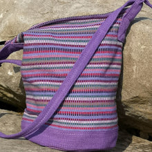 Laden Sie das Bild in den Galerie-Viewer, Mauve Cotton Boho Bag Hand-woven in Nepal by a fair trade cooperative.  Matching Purse is available would make a lovely gift for someone special.