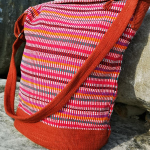 Red Cotton Boho Bag Hand-woven in Nepal by a fair trade cooperative.  Matching Purse is available would make a lovely gift for someone special.