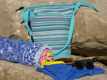 Laden Sie das Bild in den Galerie-Viewer, Boho Inspired Cotton Shoulder Bag.  With multi colour panel, perfect summer bag for every day use.