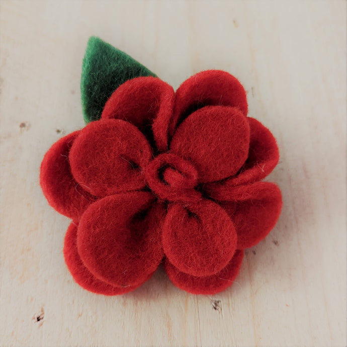 Felt Rose Brooch - Ethically Handmade in Nepal